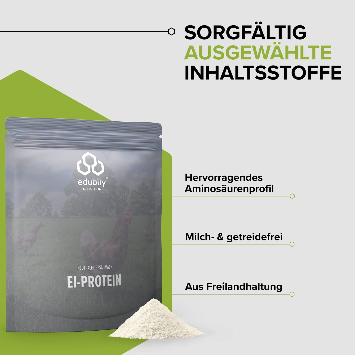 Ei-Protein Pulver aus Freilandhaltung