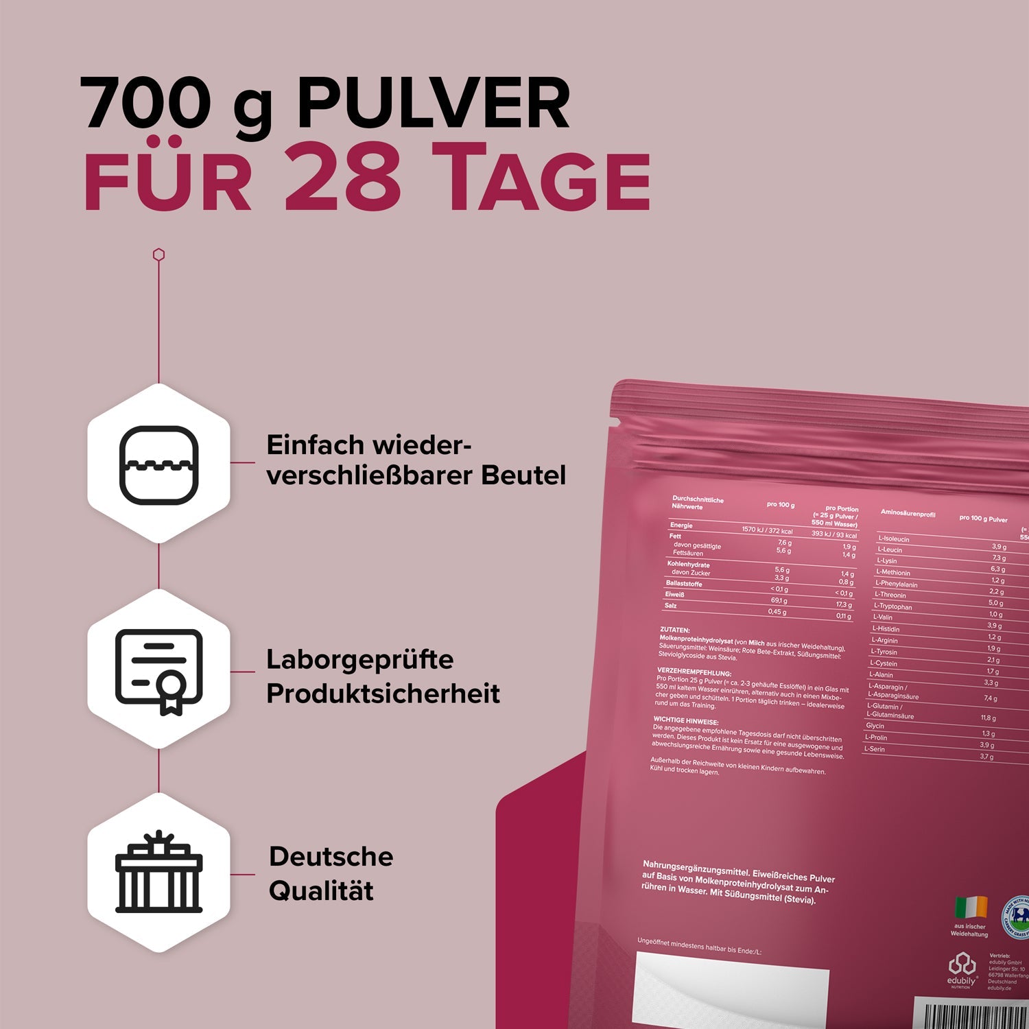 Whey-Hydrolysat Pulver aus Weidemilch